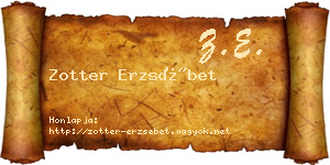 Zotter Erzsébet névjegykártya